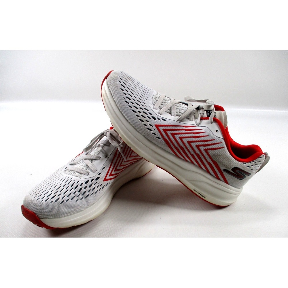 Skechers‎ Go Run Flow Mens Running Walking shoes Light Gray and Red Size 10M